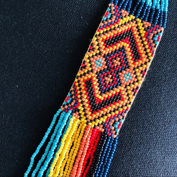 Western Woven Seed Bead Necklace - Picture 2 of 5